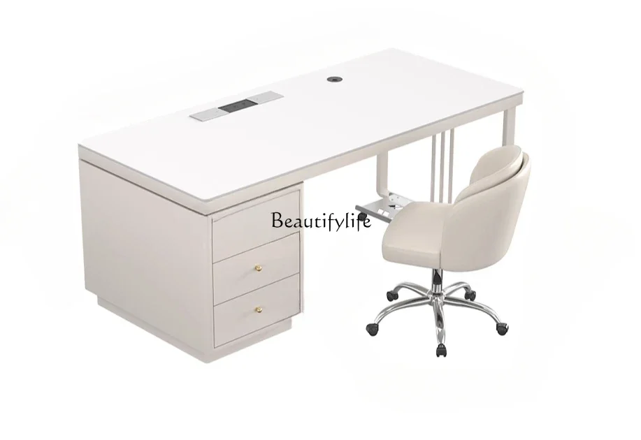 

ls 18French cream style desktop computer desk household rock slab desk study bedroom office writing