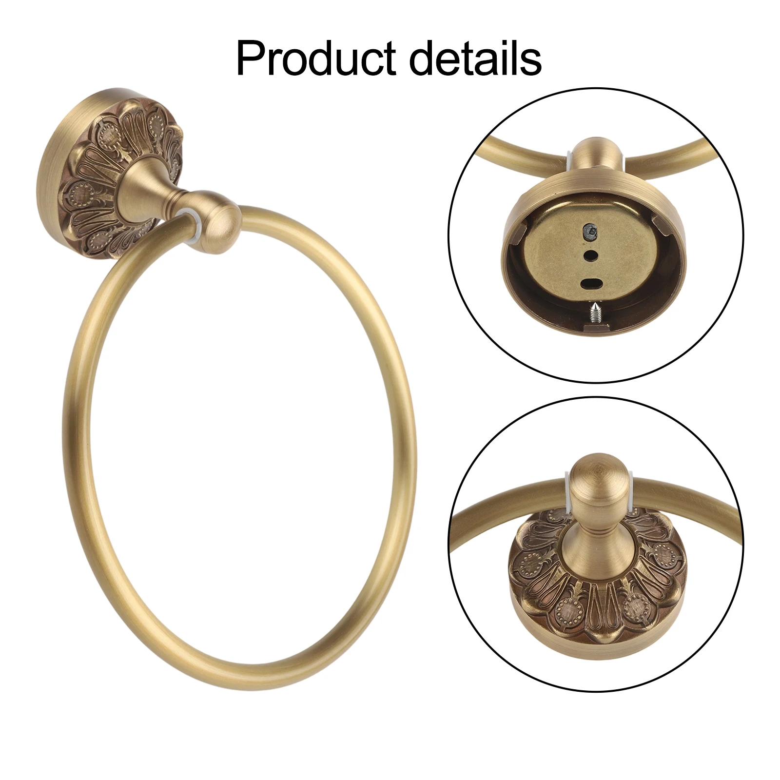As Shown In The Picture Brass Towel Holder Decorative Brass Towel Ring Wall Mounted Ring Suitable For Multiple Rooms
