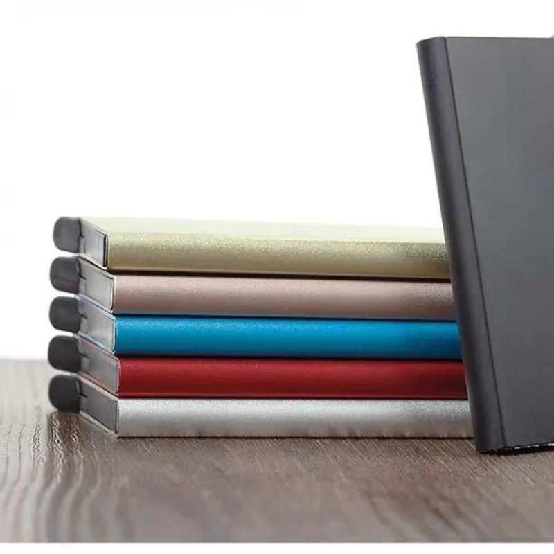 Automatically pop up credit card box, metal aluminum alloy anti RFID card package, bank card clip, metal card sleeve