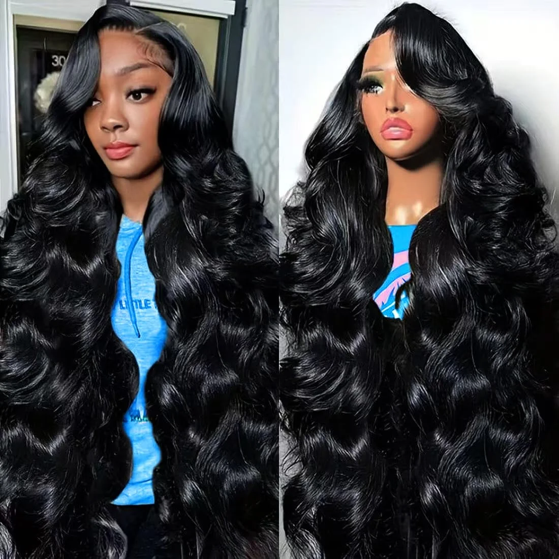 

Body Wave 13x6 HD Transparent Lace Frontal Wigs Preplucked 30 40 Inch 13x4 Lace Front Human Hair Wig For Women 250 Density