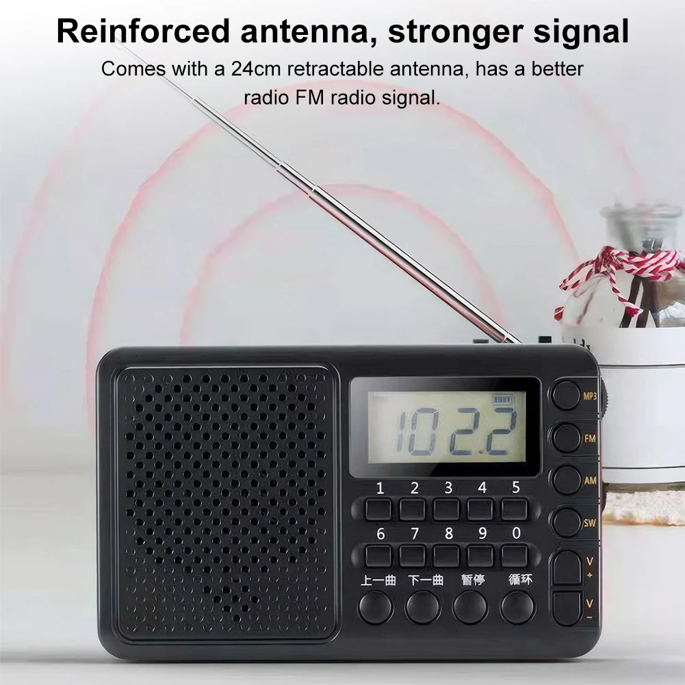Портативный FM/AM/SW-приемник с поддержкой TF-карты, USB-накопитель, карманное радио, MP3-плеер для дома, улицы, подарки для пожилых людей, пожилых людей