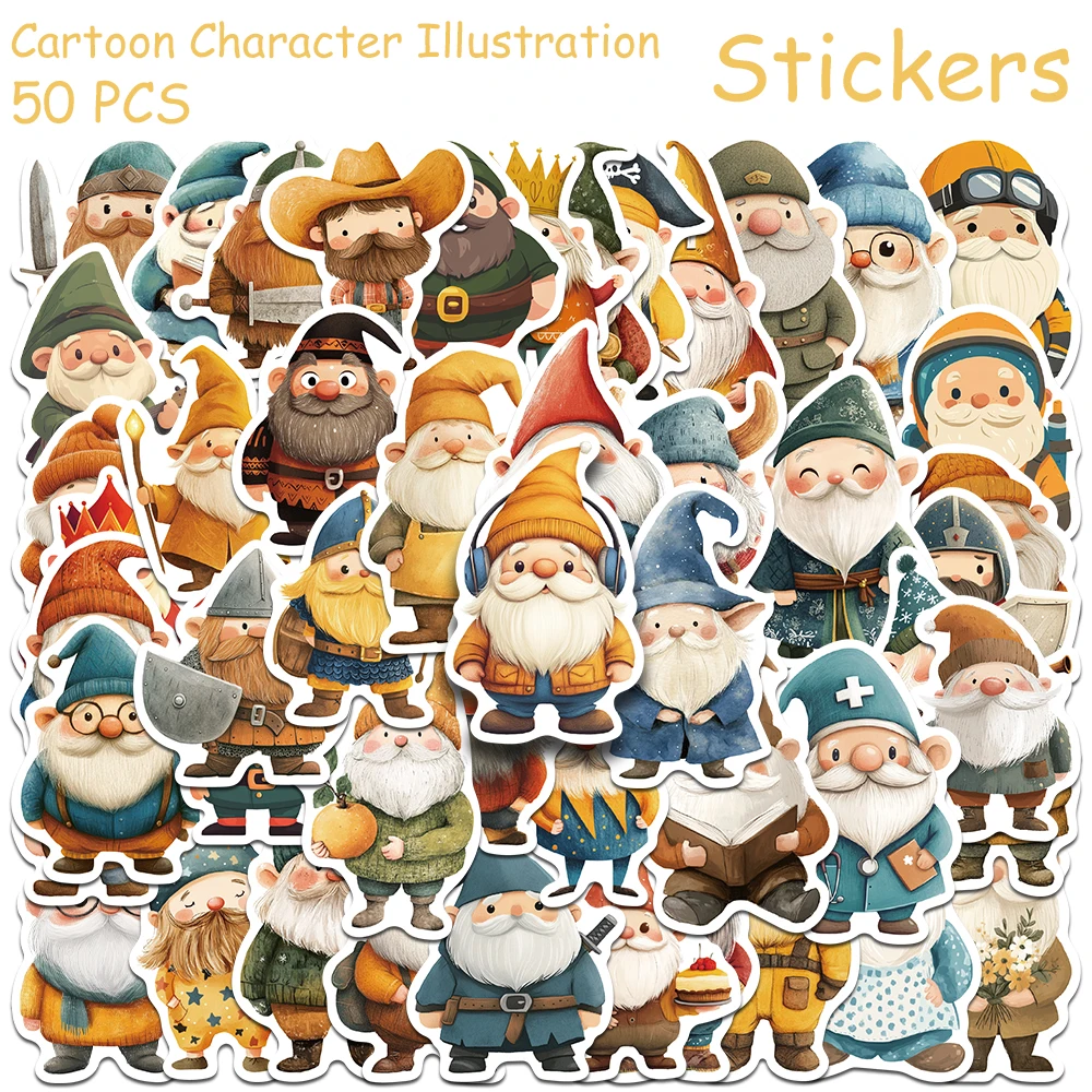 

50pcs Cartoon Character Illustration Stickers Decals For Phone Scrapbook Luggage DIY Aesthetic Stickers Kids Creative Gifts