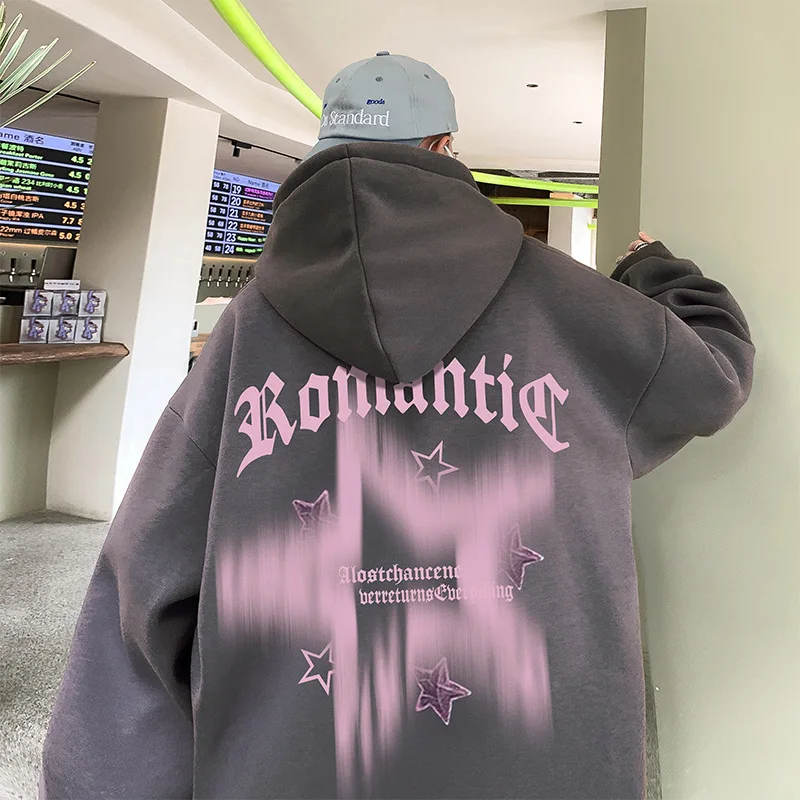 الأمريكية الرجعية الثقيلة مقنعين سترة الرجال الخريف والشتاء المخملية سميكة كبيرة الحجم العصرية شارع العليا معطف فضفاض