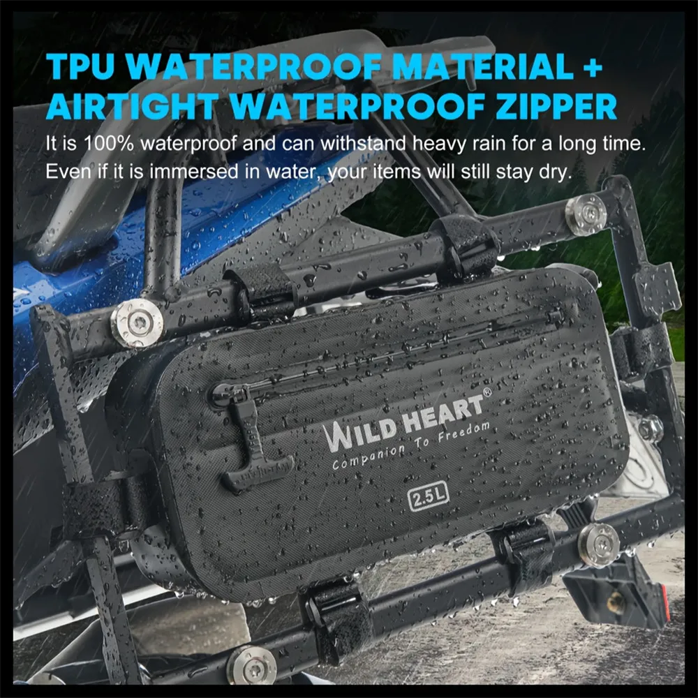 2.5L Motorcycle Side Tool Bag Waterproof Motorbike Frame Package Hanging Bag Universal Tool Bag For Harley BMW Yamaha Honda view 6