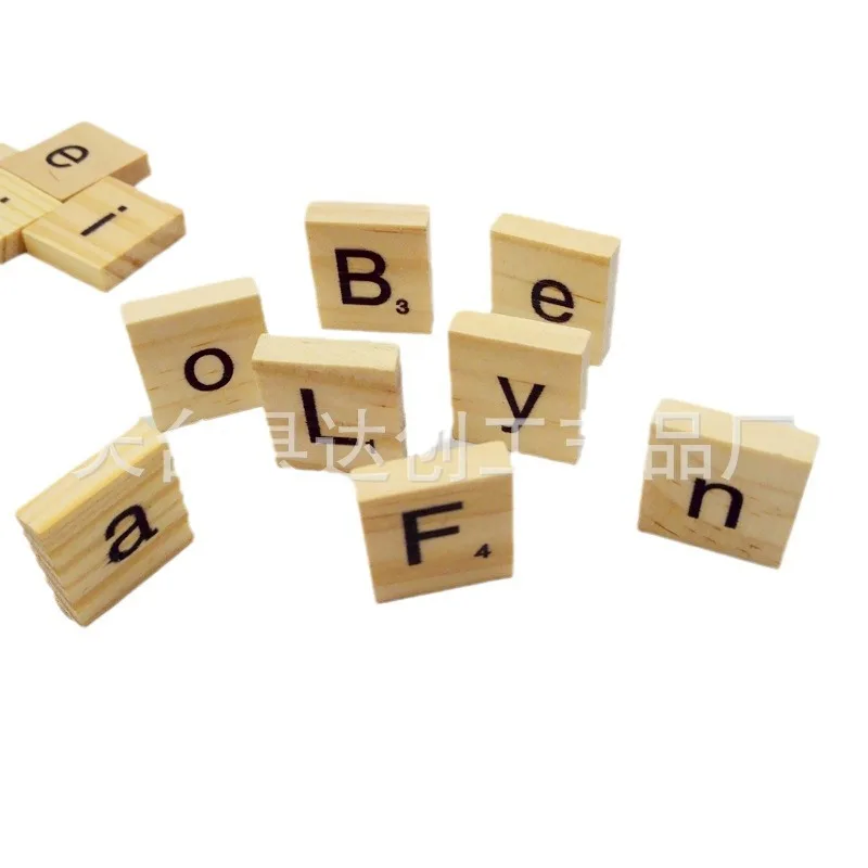 26 English alphabet pine squares, children's early education puzzle game alphabet wood chips DIY wood crafts