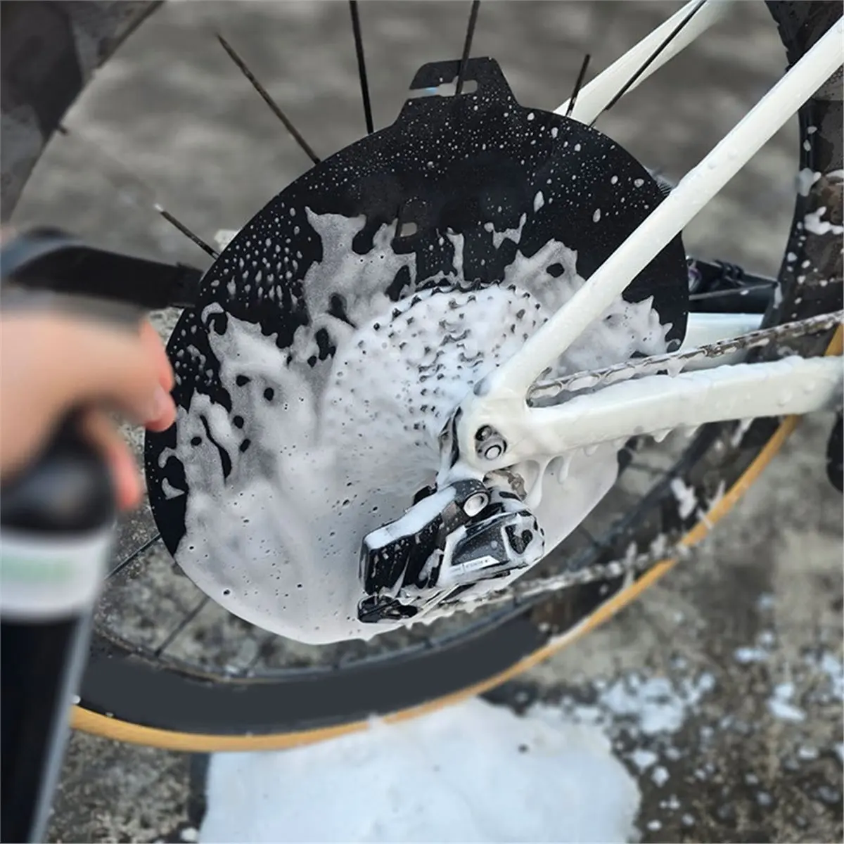 【~ New A94Z】Bicycle Motorcycle Washing Disc Brake Cleaning Protection Cover Anti Grime Guard Wheel Cover for Road Mountain Bike