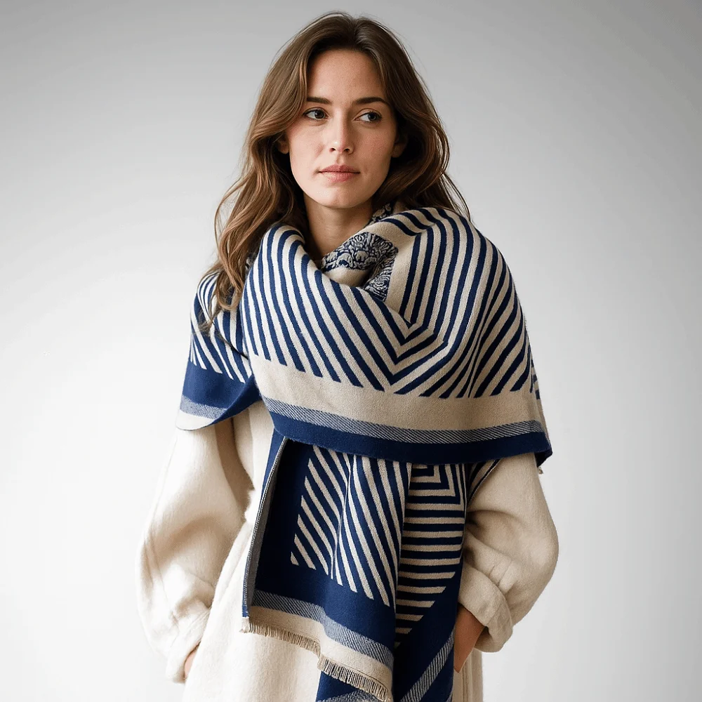 

Элегантный роскошный шарф из искусственного кашемира, двустороннее теплое одеяло из пашмины, толстые ветрозащитные шарфы-пончо, зимние шарфы