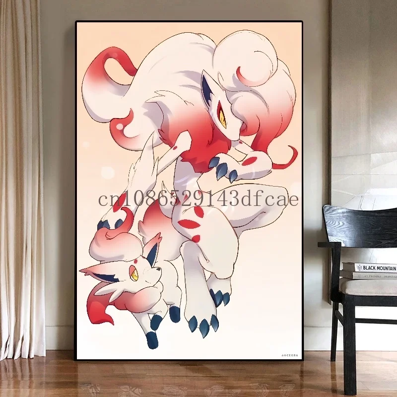 Lukisan kanvas Pokemon Anime Jepang hadiah Poster ho-oh Sylveon dekorasi rumah kamar tidur anak-anak Gambar Seni Dekorasi ruangan Modern