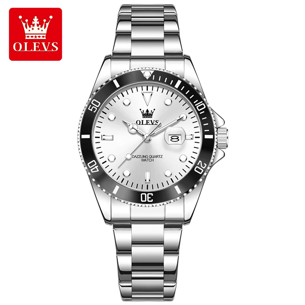 OLEVS 5885 Original Quartz Watches Fashion Rotation Bezel Diving Series Watch For Women Luxury Top Brand Ladies Wristwatches New