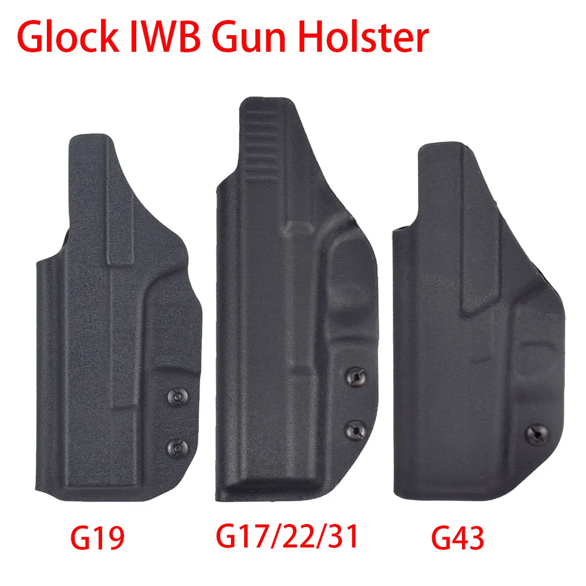 Tactical Inside Waistband Glock 17 19 22 31 43 G43 G43X Concealed Carry Holster Belt Clip Single Double Stack Right Hand Pouch