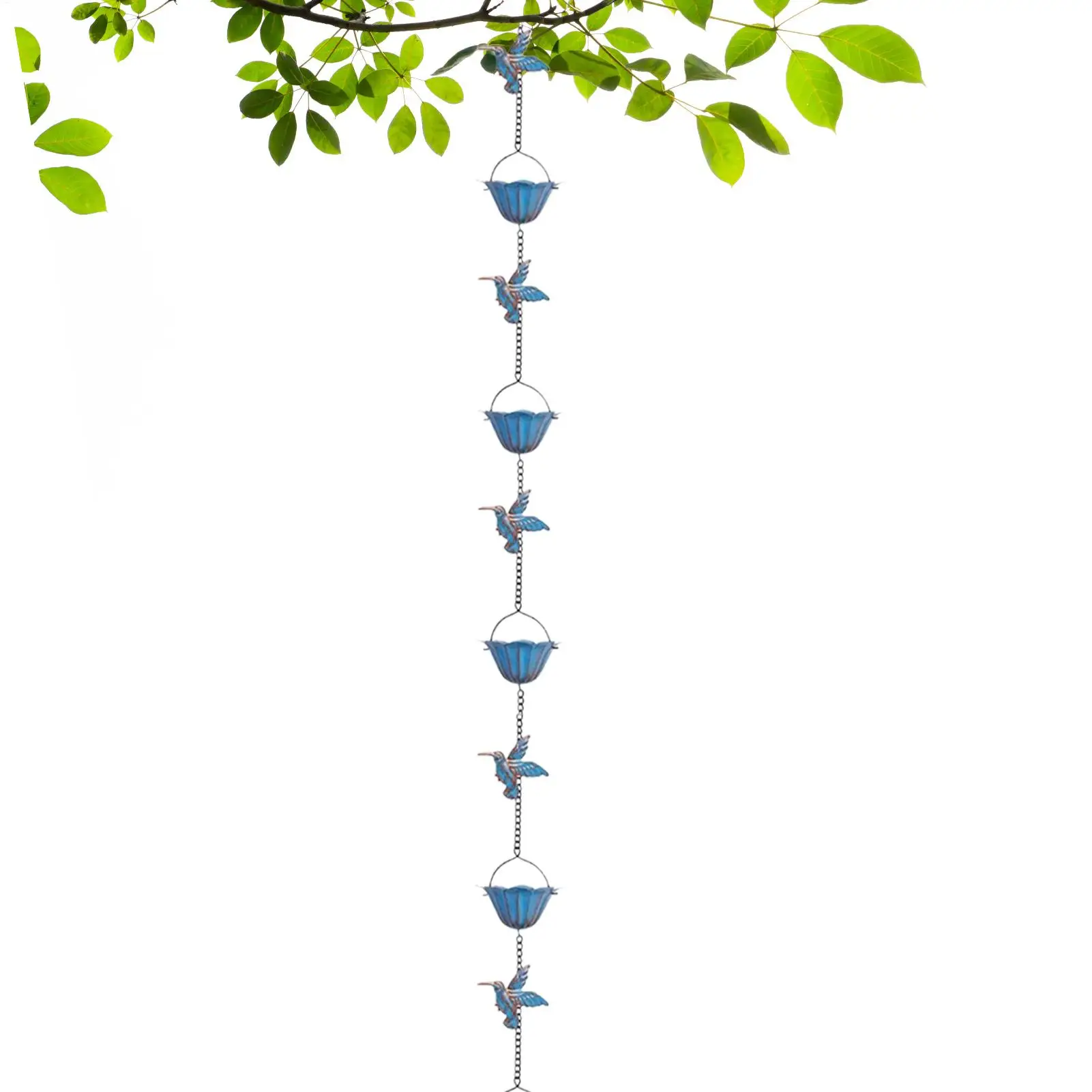 

Дождевые цепи для желобов 7,87 фута, водосточная труба с 7 чашками, цепь для ловли дождя для домашнего гаража, карниз на заднем дворе, уличное парковое дерево