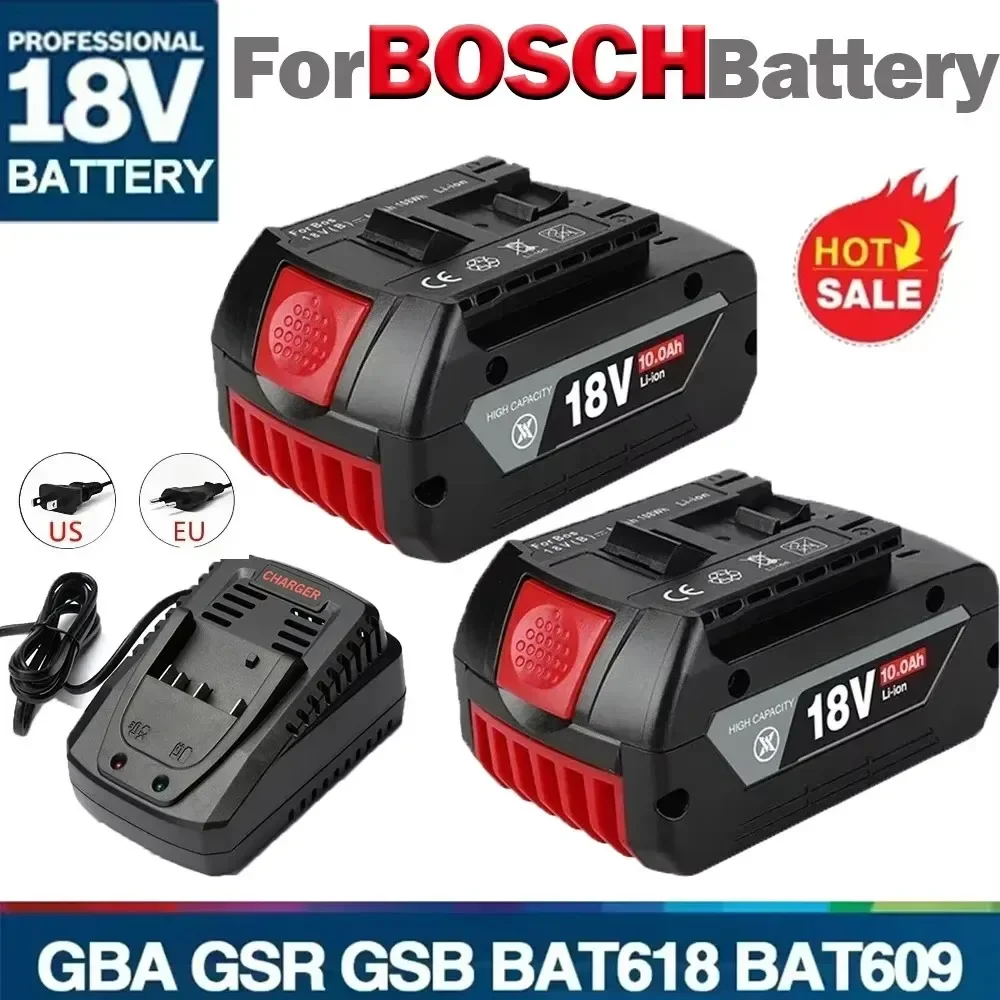 

2024-New Bosch 18V 10000mAh Lithium-ion Rechargeable Battery Bat609, Bat609g, Bat618, Bat618g, Bat614, Bosch Drill+ Charger