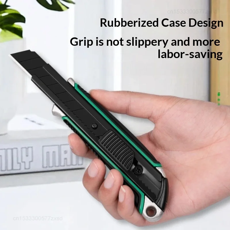 Art Knife Large Blade Heavy Stainless Steel Thickened Multi-Purpose Wallpaper Pocket Utility Knife Office Carbon Steel Blades