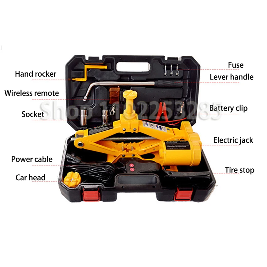 3 Ton Electric Car Jack Kit Lifting Set 12V 3 in 1 scissors car Jacks With Hand Wrench Auto Lift repair Tools