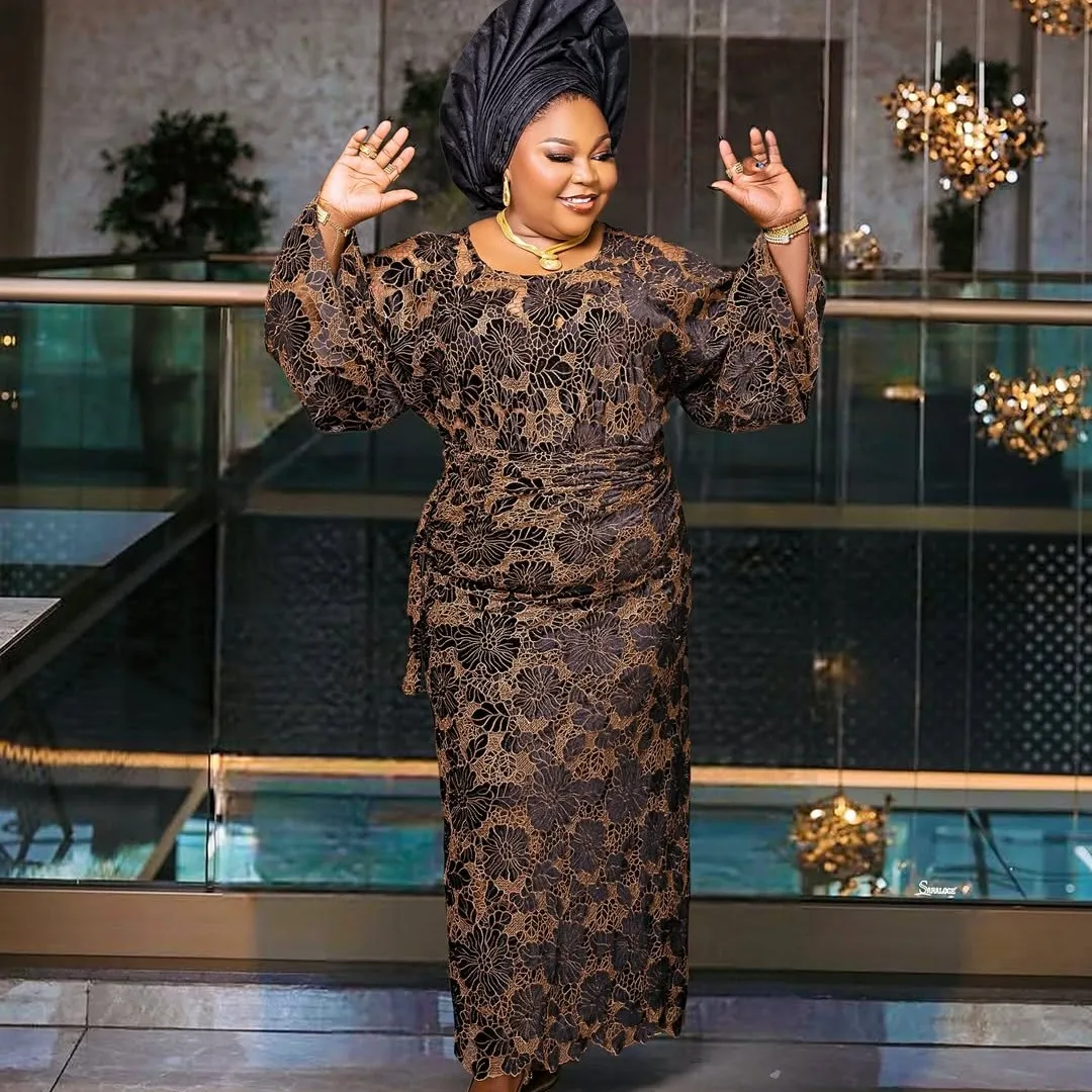 

Superbly Lush Velvet Lace Fabric High Quality Hollow out Gorgeous Embroidery Lace Fabric Exclusive Premium Velvet Guipure Lace