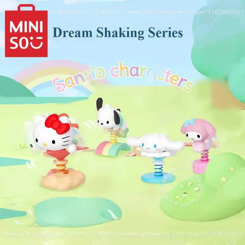 MINISO Blind Box Sanrio Dream Shake Series Cute Bean Genuine 18PCS Birthday Gift Doll Car Decoration Model Children's Toy