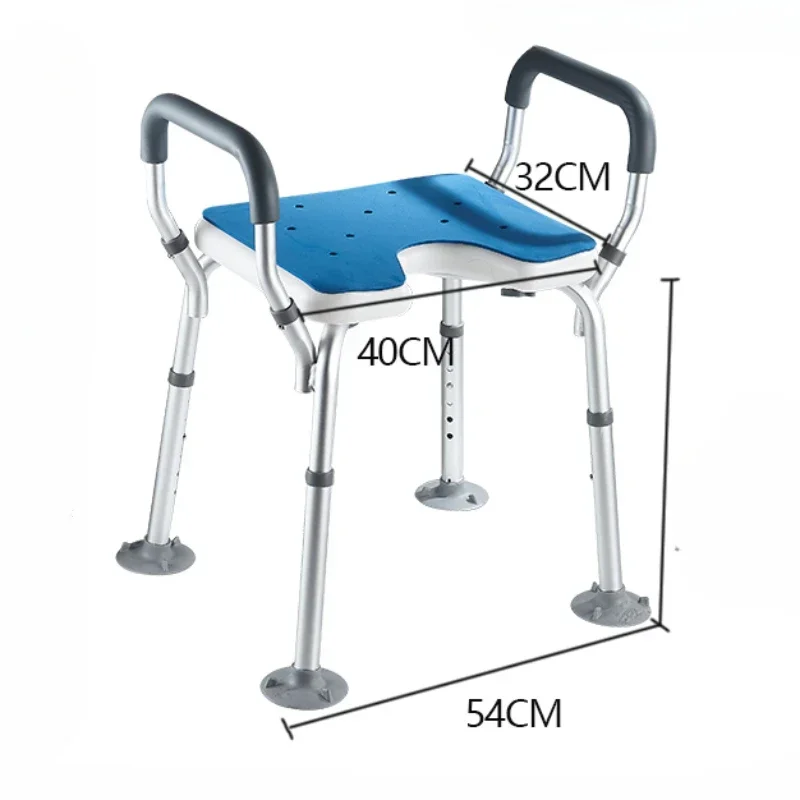 Aluminum Bath Chair Non-slip Shower Bench Anti-rollover Stool Patients Seat Durable Bathroom Aid Secure Bath Seat New Arrivals