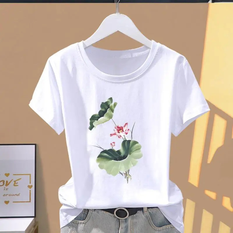Modal Female Print Women T-shirt Butterfly Pop Fashion Casual Short Sleeved Tops T Shirt Summer Women's Clothing