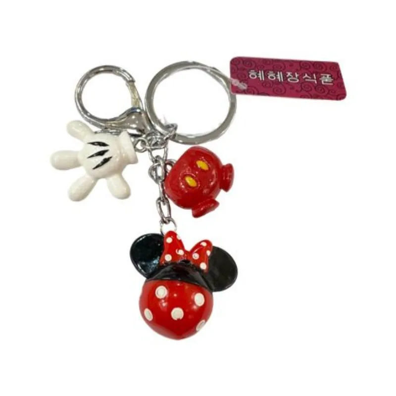 

Mickey Mouse Keychain Minnie Classic Exquisite Cartoon Cute Dirt Resistant Palm Shape 3D Hand Drawn Double Ring Bag Pendant Gift