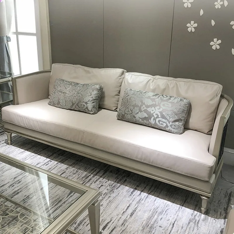 American-style light luxury sofa, small three-seater sofa