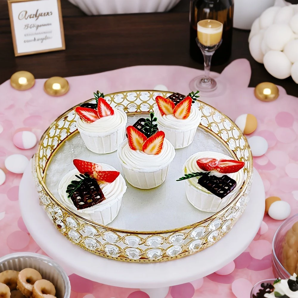 1Pcs/lot Gold Silver Antique Acrylic Round Cake Stand Set Wedding Birthday Party Dessert Pedestal Display Plate Food Service