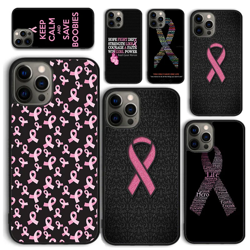 Girly Breast Cancer pink Ribbon Amazing Phone Case for iPhone 16 15 14 12 13 mini PLUS X XS XR 11 PRO MAX Fundas Shell