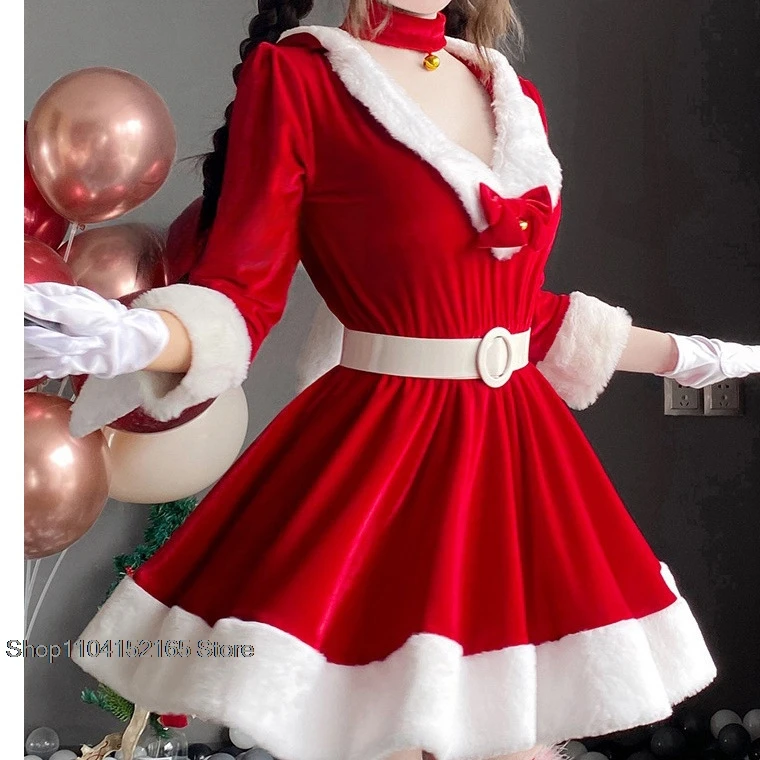 New Christmas Costume Live Streaming Host Uniform Seduction Sexuality Maid Costume Cosplay New Year Christmas Costume