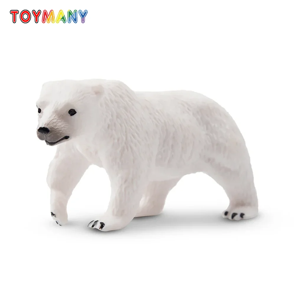 

Toymany Simulation Walking Polar Bear Polar Animal Model Toy Mini Figures Dolls Action Figurines Toys Children Gift Cake Decora