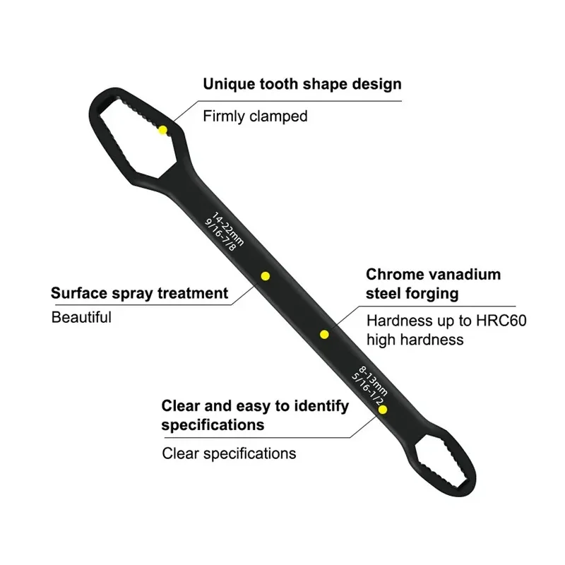 4-13 مللي متر 3-17 مللي متر 8-22 مللي متر مفتاح توركس سمك الذاتي تشديد مفتاح قابل للضبط مجلس مزدوج الرأس المفك اليد دراجة نارية أدوات