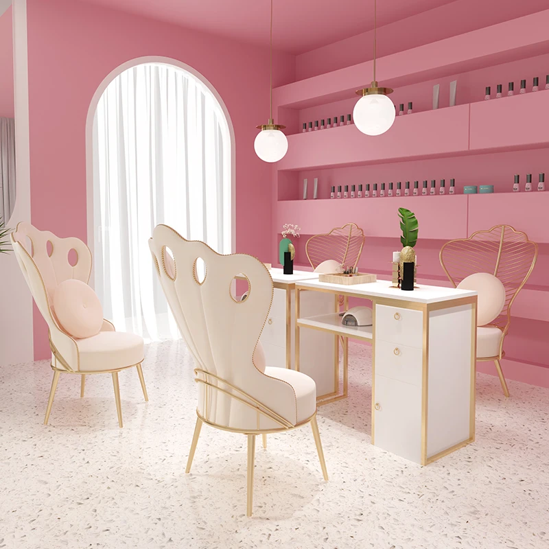 ศิลปะสีขาวเล็บโต๊ะ Salon ลิ้นชักแผนกต้อนรับ Mesa เล็บแต่งหน้าคุณภาพสูง Minimalist Tavolo Unghie Salon เฟอร์นิเจอร์