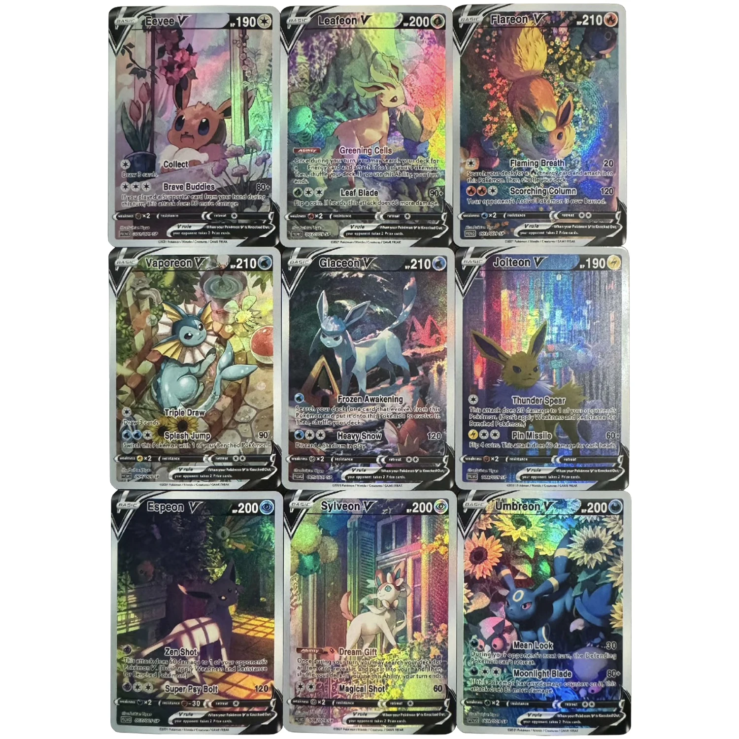 

9 шт./компл. Diy Ptcg Eeveelution Umbreon Eevee английские цветные флэш-карты самодельная классическая игра аниме коллекционные карты подарочные игрушки