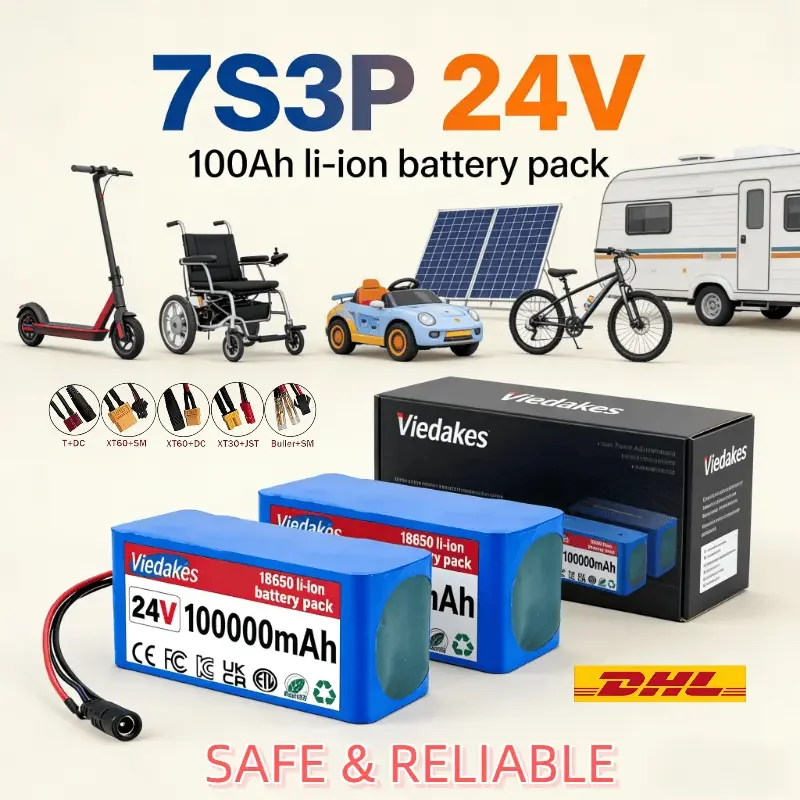 

Аккумулятор VIEDAKES 24V 7S3P 18650 с зарядным устройством для детских игрушечных машинок, легкий, безопасный, прочный ★