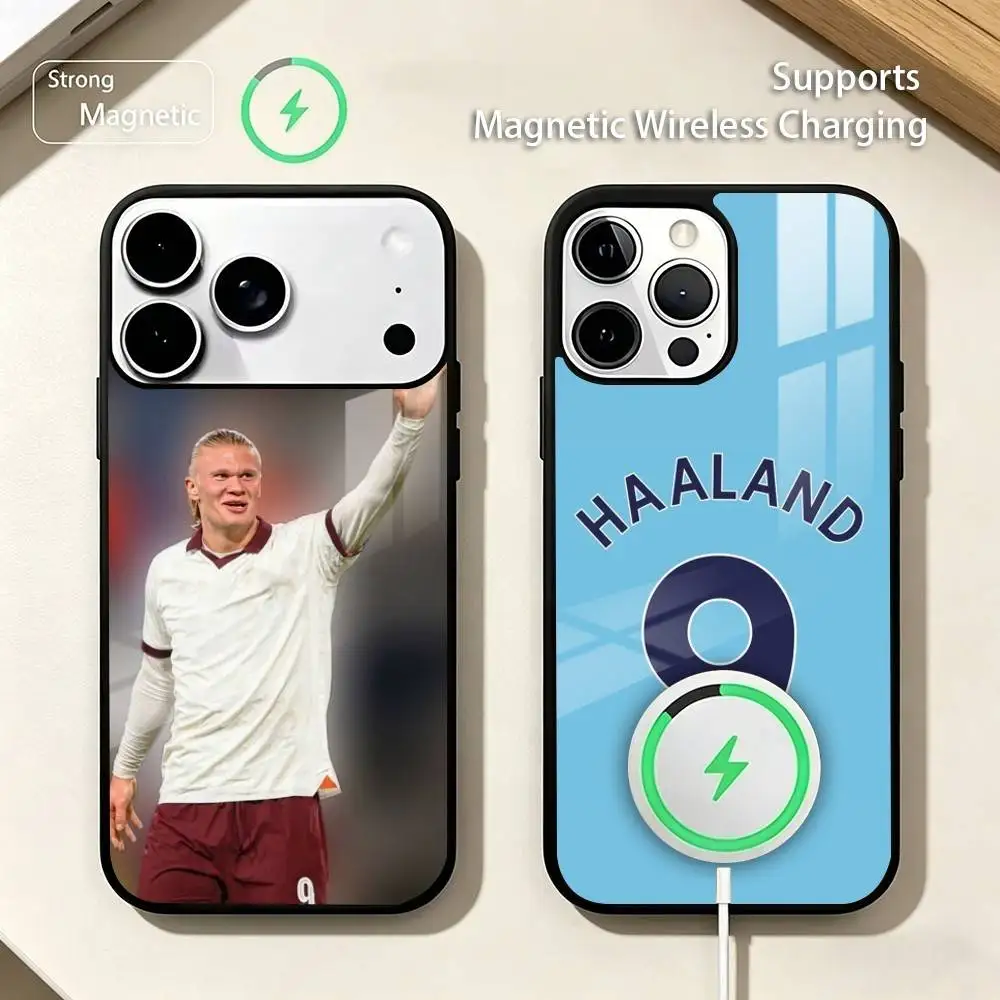 E-Erling H-Haaland Football 9 Phone Case For iPhone17,16,15,14,13,12,11 Plus,Pro Compatible with magnetic wireless charging