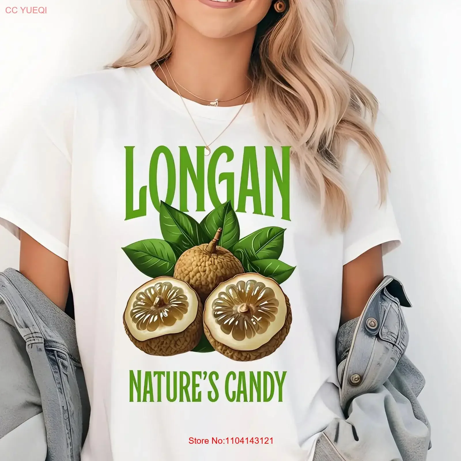 Camiseta tropical con estampado de frutas exóticas asiáticas (longan, lichi, rambutan) para amantes de la gastronomía familiar, estilo vintage, lavada y elástica.