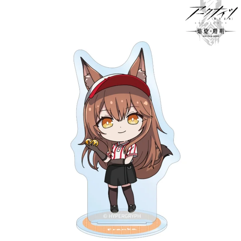 Anime Arknights RISE FROM EMBER Activity Store Clerk Ver Q-style Acrylic Figure Stand Model Plate Keychains Desk Decor 10CM
