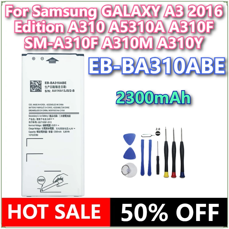 

Совершенно новый аккумулятор для мобильного телефона EB-BA310ABE 2300 мАч для Samsung GALAXY A3 2016 Edition A310 A5310A A310F SM-A310F A310M A310Y