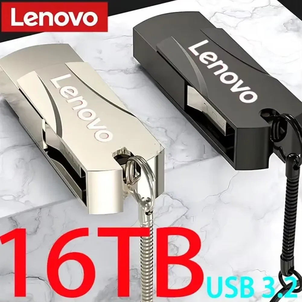 

Lenovo 16 ТБ USB 3.0 Флэш-накопитель U-диск Type-C Интерфейс Высокоскоростной 8 ТБ Большой емкости 2 ТБ 4 ТБ Металлический флэш-накопитель Memoria Stick