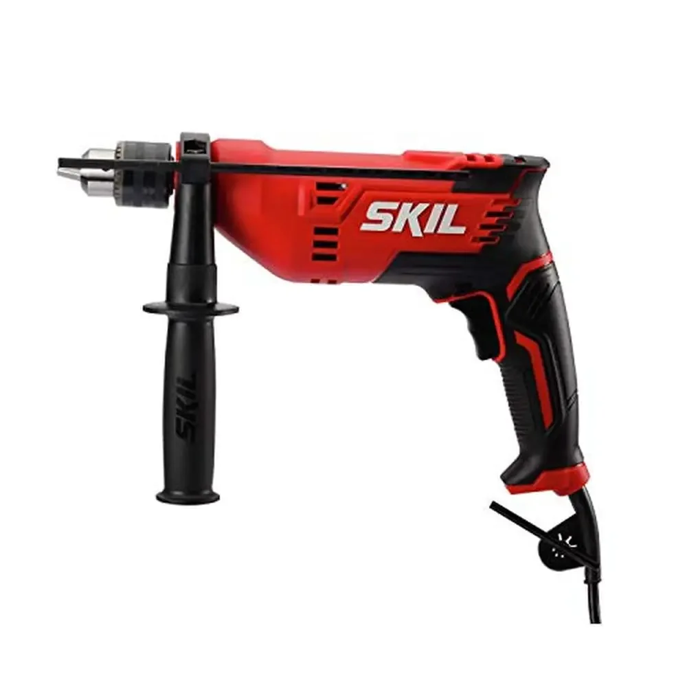 7.5Amp Heavy-Duty Corded Drill with Side Handle and Bubble Level