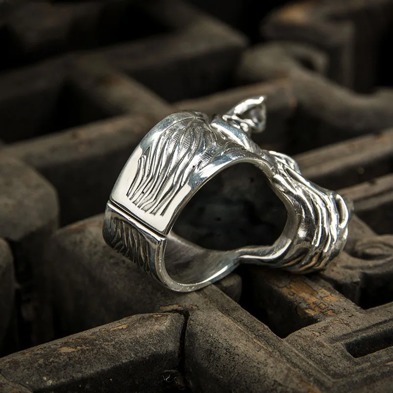 Hip hop Men\'s Rhino Head ring Fashion Punk animal-shaped ring back-to-school season gift Everyday street commuter party