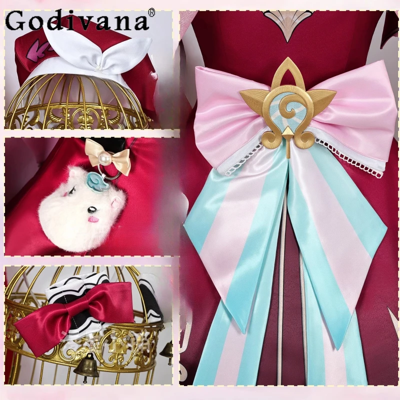 Abbigliamento da donna per giochi di ruolo per feste, parrucca dolce, uniformi eleganti di Halloween, set di abiti da strada con fiocco femminile