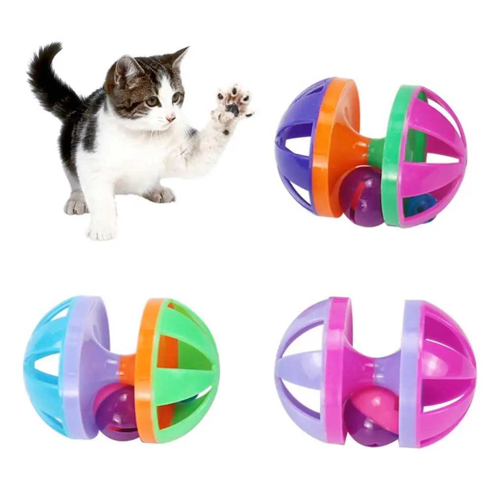 HOT SALES!!! Pet Cat Kitten Dumbbell Bell Ball Scratch Training Game Interactive Playing Toy