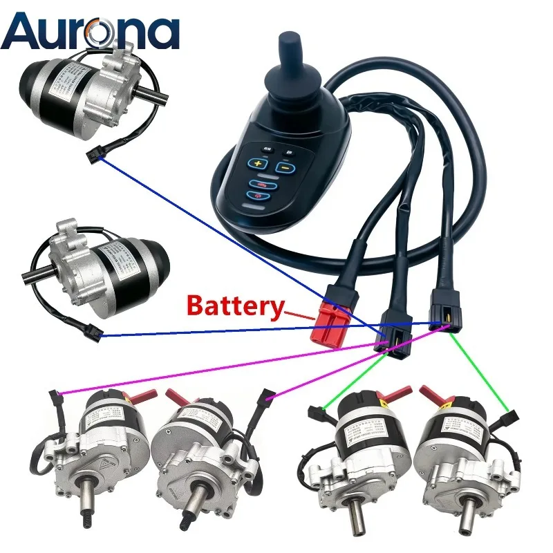 【Spare】4 Pin Two 250W/350W 24V Brushed Motor Dual-Motor Driver, Joystick Controller For Electric Wheelchair, Mobility Scooter, G