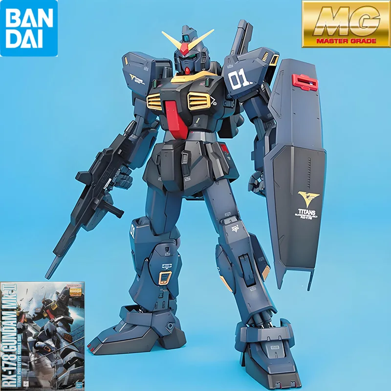 

Bandai Original MG Master Grade Series RX-178 Gundam Mk-Ⅱ Anime Assemble Character Assembly Figures Model Toys Collectible Model