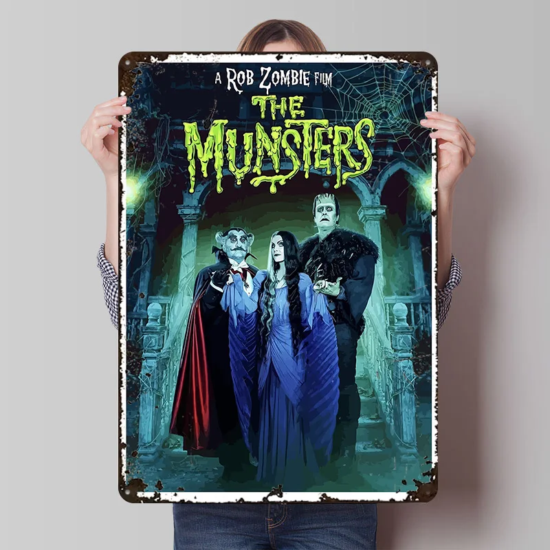 The Munsters Rob Zombie Film Metal Poster Customized Wall Art Retro Vintage Tinplate Signs for Bedroom Decoration Gaming House