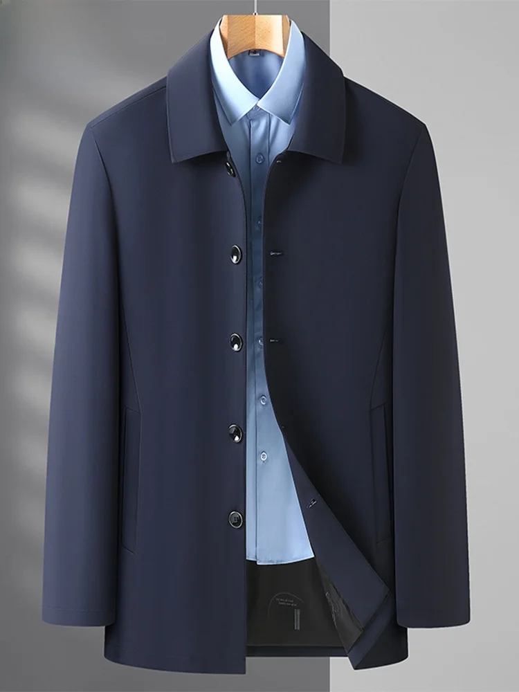 

Мужская демисезонная куртка TUCANO Весна 2026: средней длины, на одной пуговице, с воротником-стойкой, накладными карманами, приталенный крой, полиэстер, верхняя одежда для весны