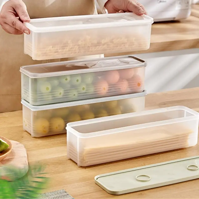 1 ~ 8 Stuks Plastic Container Grote Capaciteit Luchtdichte Rechthoekige Pastabox Noedels Container Keuken Voedsel Opslag Pot Vers Houden