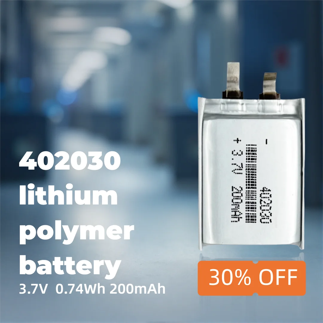 

402030 3.7V 200mAh Li-ion Polymer Battery Compact Rechargeable Power Cell for Wearables and Small Devices