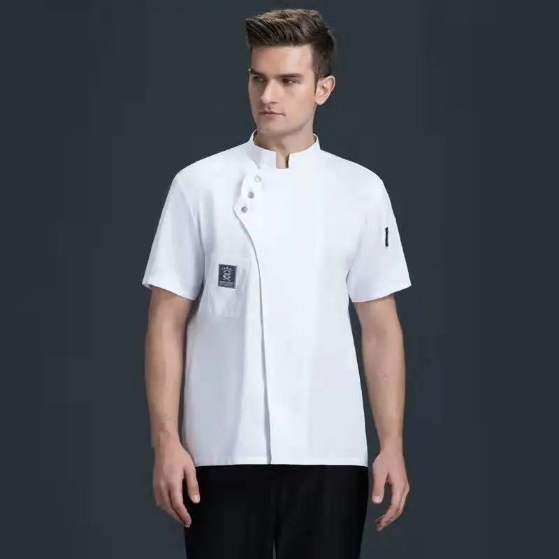 1Pc uomo donna a maniche lunghe a maniche corte uniforme da cuoco Top ristorante pasticceria Baker bianco abiti da lavoro uniforme Top