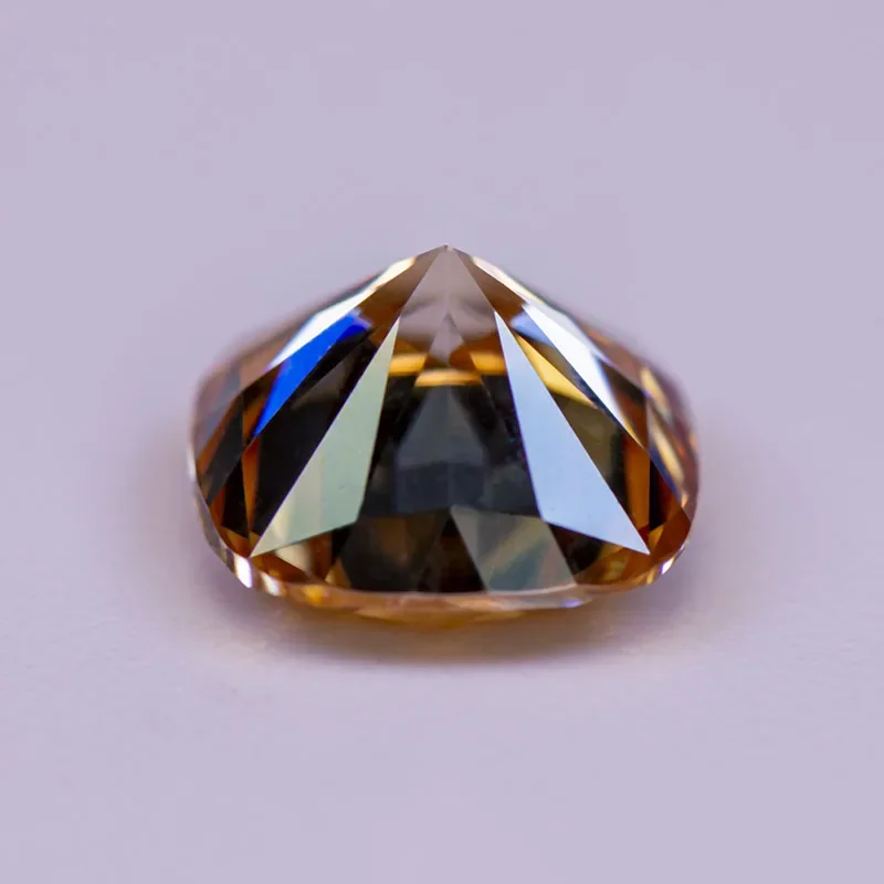 Moissanite Gemstone Cushion Cut Champagne Color Lab Grow Diamond DIY Ring Necklace Earrings Main Materials With GRA Certificate