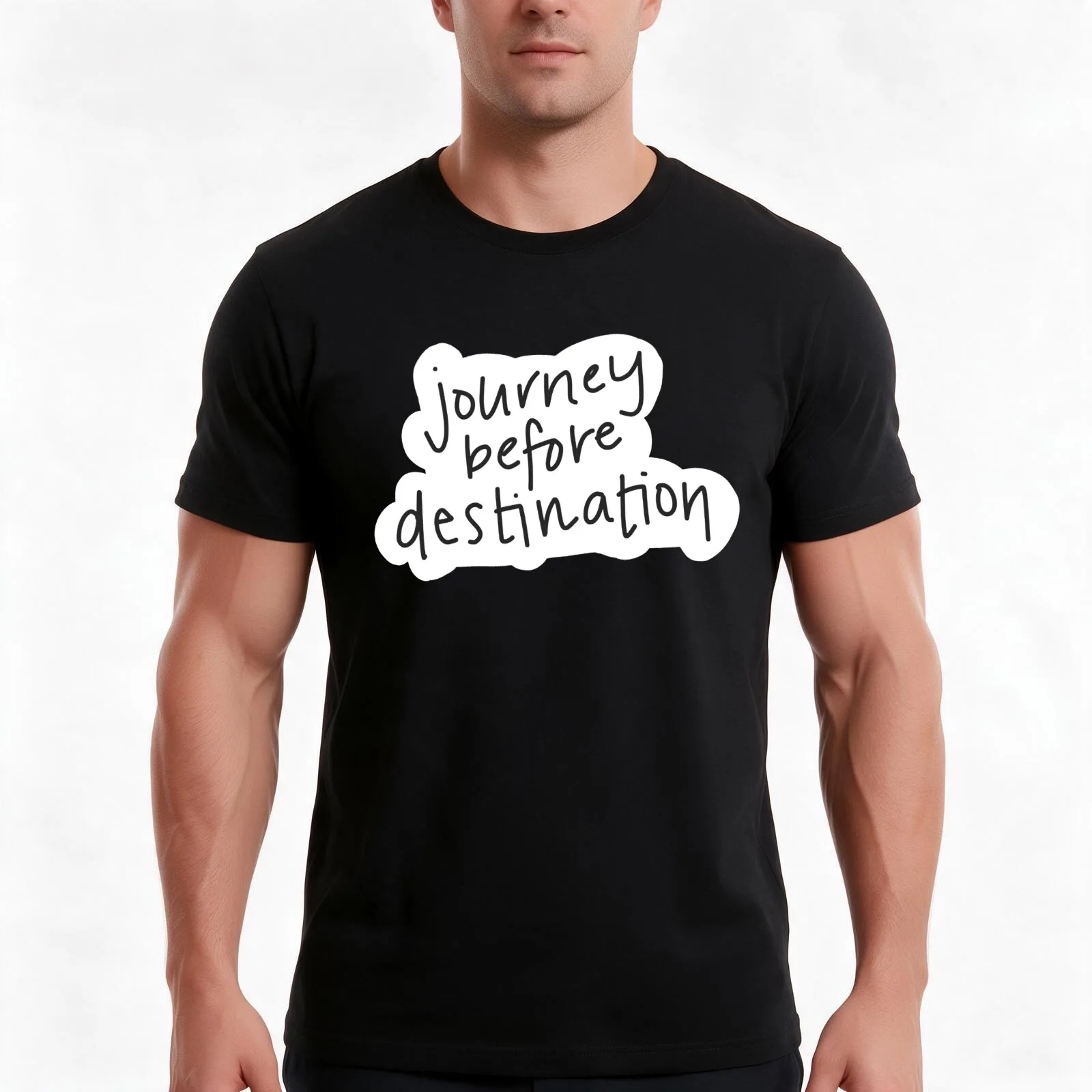 Journey Before Destination T-Shirt, Summer Casual Cotton Tee, Oversized Streetwear Tops, Vintage Graphic Print, Unisex Men Women
